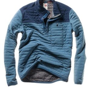 NWT Relwen Windzip Popover S Gas Blue w/ Bright Navy Split